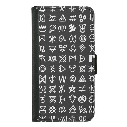 Runes symbols ancient seamless font samsung galaxy s5 wallet case