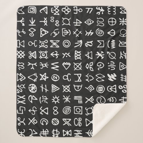 Runes symbols ancient seamless font sherpa blanket