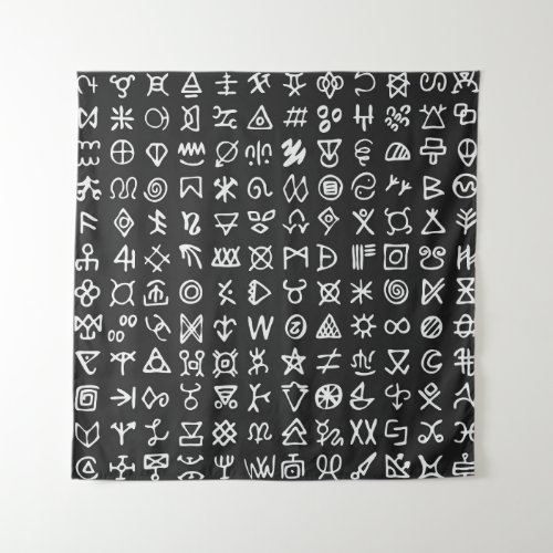 Runes symbols ancient seamless font tapestry