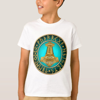 Runes - Thors Hammer - Teal T-Shirt