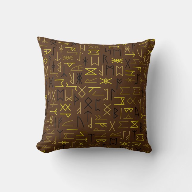 Runes Throw Pillow (Front)