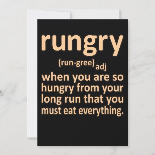 Rungry Definition Half Marathon Runner Running Gra Invitation
