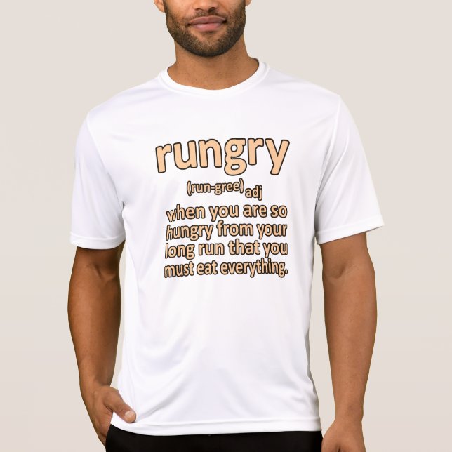 Rungry Definition Half Marathon Runner Running Gra T-Shirt (Front)