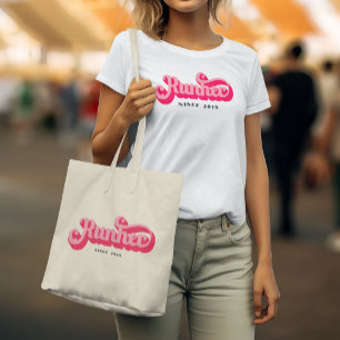 Runher Running Pink Bold Retro Font Motivational T-Shirt
