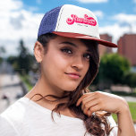 Runher Running Pink Bold Retro Font Motivational Trucker Hat<br><div class="desc">This trucker hat embraces female runners with its simple yet stylish design. The minimalistic style pairs perfectly with your favorite leggings, jeans or joggers for everyday wear. More than just another basic in your closet, this hat champions female empowerment with its bold message printed front and center. Wear it to...</div>