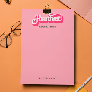Runher Running Pink Retro Font Motivational Post-it Notes