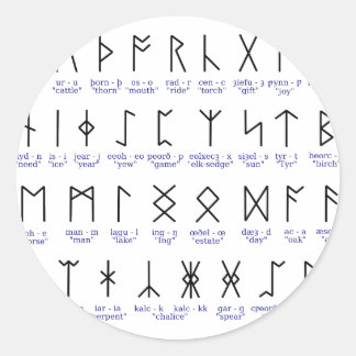 Runic Alphabet Classic Round Sticker