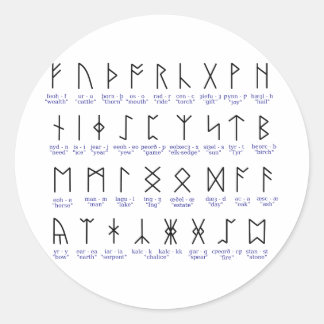 Runic Alphabet Classic Round Sticker