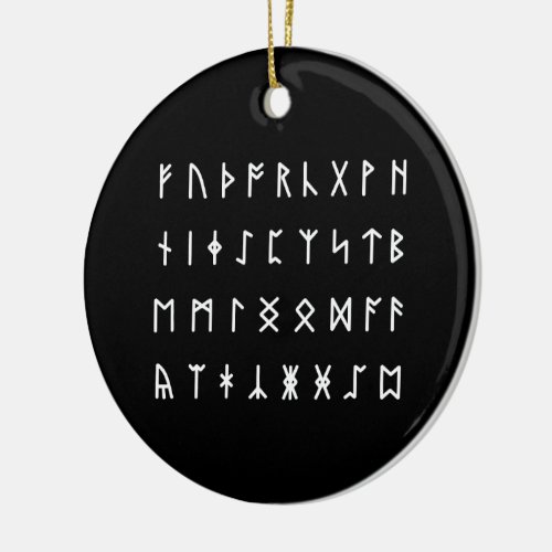Runic Alphabet Futhorc Ceramic Ornament