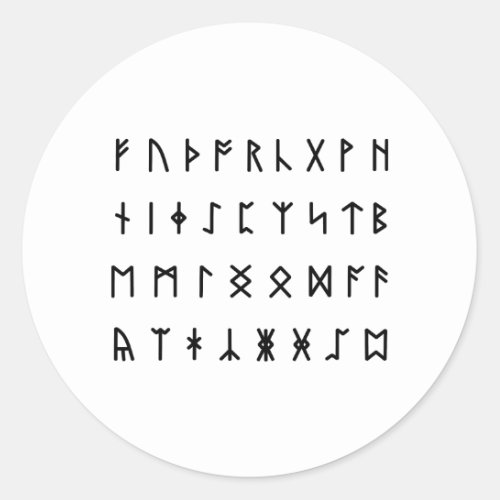 Runic Alphabet Futhorc Classic Round Sticker