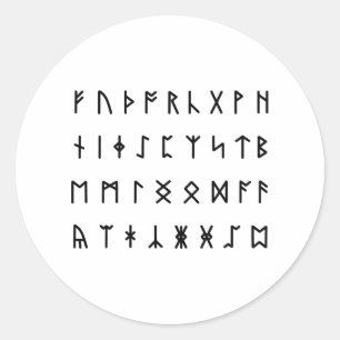 Runic Alphabet [Futhorc] Classic Round Sticker