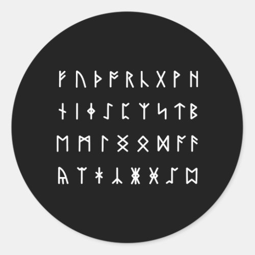 Runic Alphabet Futhorc Classic Round Sticker