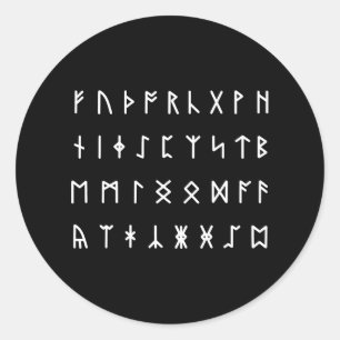 Runic Alphabet [Futhorc] Classic Round Sticker