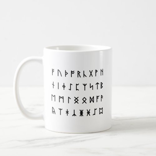 Runic Alphabet Futhorc Coffee Mug