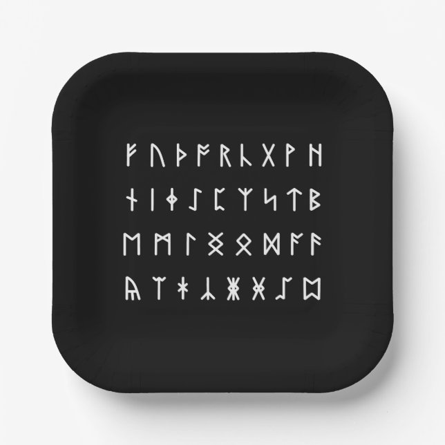 Runic Alphabet [Futhorc] Paper Plates (Front)