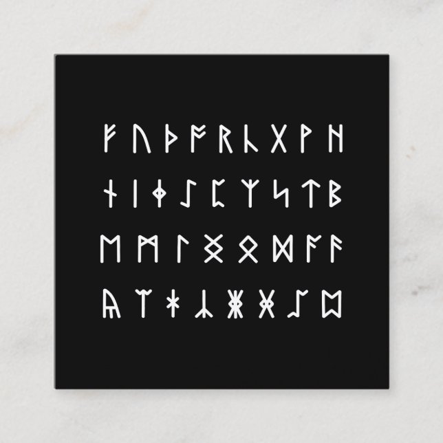 Runic Alphabet [Futhorc] Square Business Card (Front)