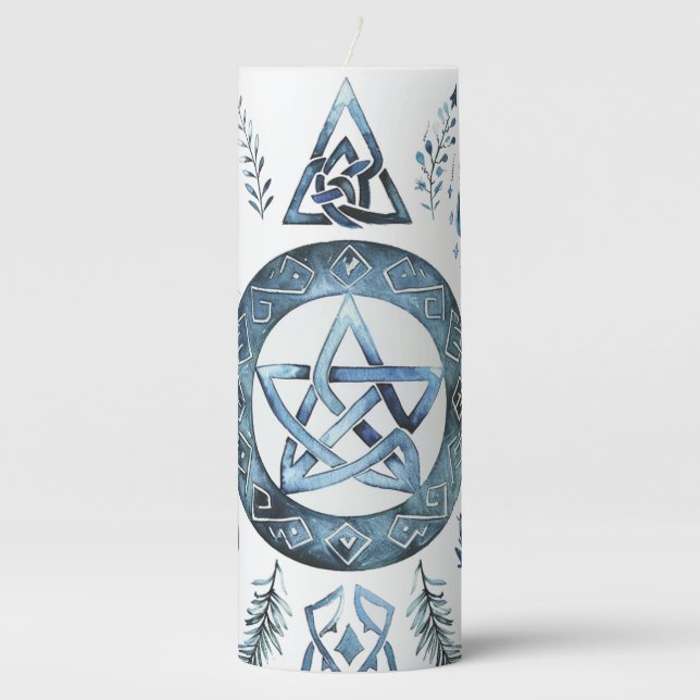 Runic Nordic Pillar Candle (Front)