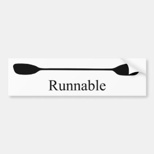 Runnable Kayak Paddle Bumper Sticker