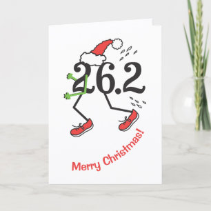 Runner 26.2 Marathon Christmas Holiday Card