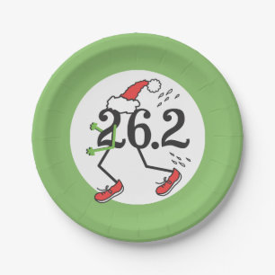 Runner 26.2 Marathoner © Christmas Holiday Paper Plates