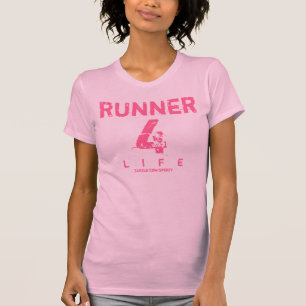 Runner 4 Life - Pink Racerback T-Shirt