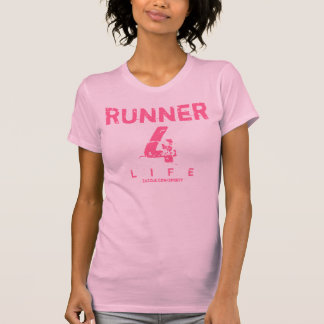 Runner 4 Life - Pink Racerback T-Shirt