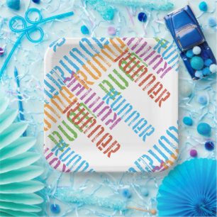 Runner Abstract Colorful Paper Plates
