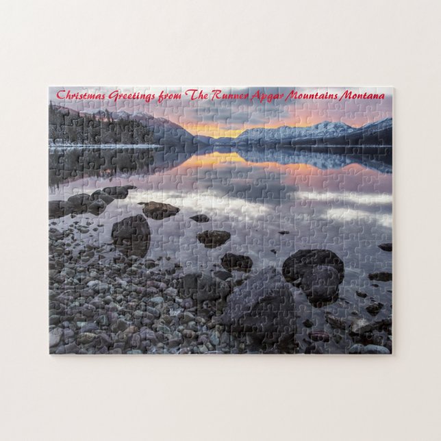 Runner Apgar Mountains Montana. Christmas Greeting Jigsaw Puzzle (Horizontal)