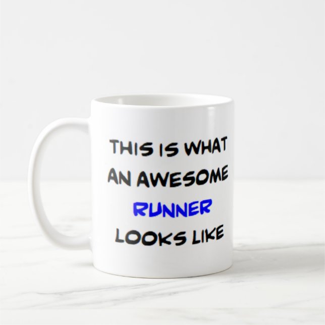 runner, awesome coffee mug (Left)