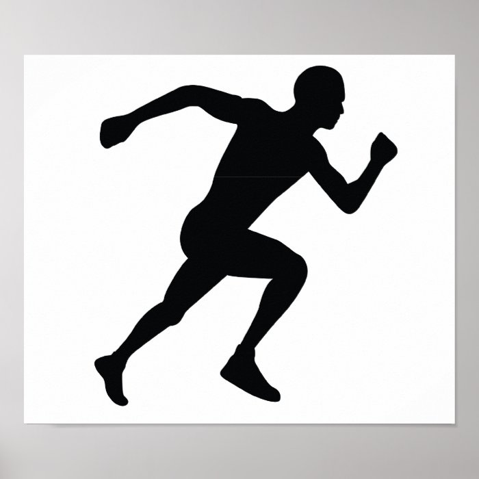 Runner Black Silhouette Shadow Poster