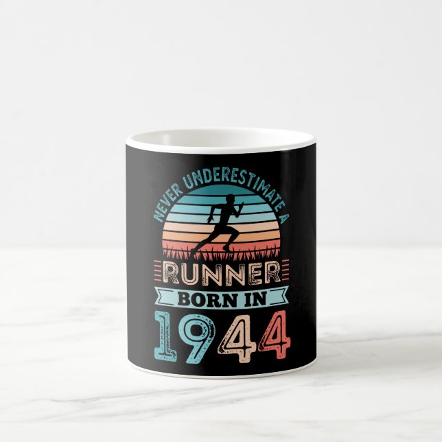 Runner born in 1944 80th Birthday Gift Running Dad Coffee Mug (Center)