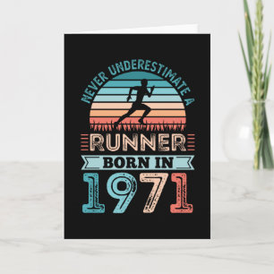 Runner born in 1971 50th Birthday Gift Running Dad Card
