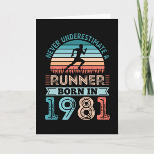 Runner born in 1981 40th Birthday Gift Running Dad Card