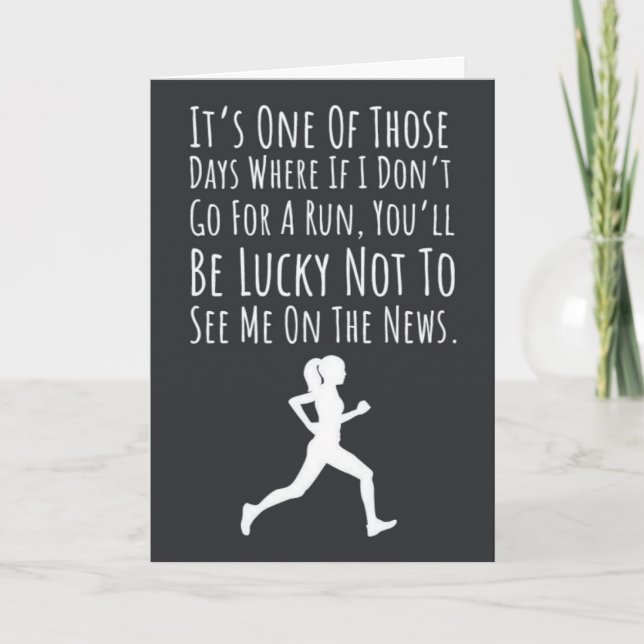 Runner Cards Marathon Track And Field Race Funny (Front)