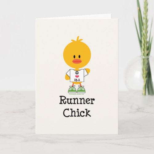 Runner Chick Half Marathon Greeting Card