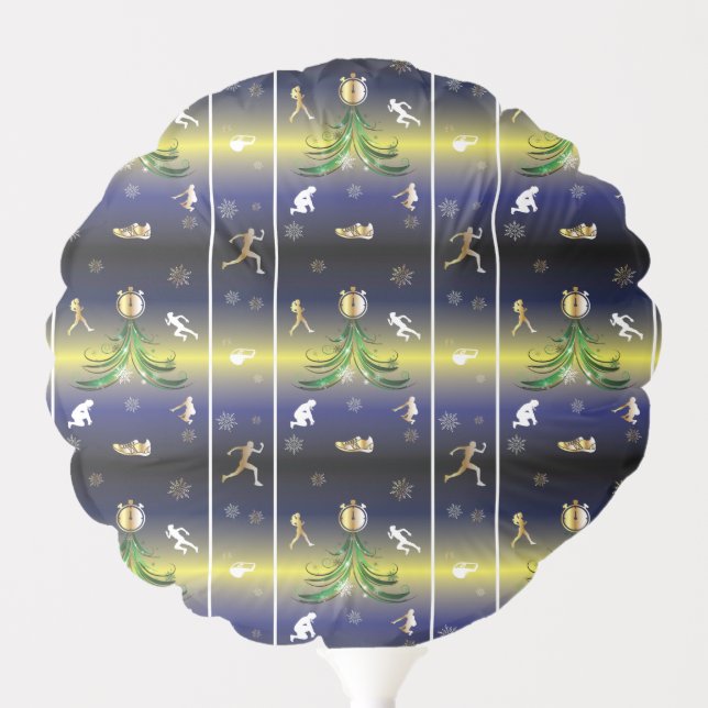 Runner Christmas Tree - Girls Running Balloon (Front)