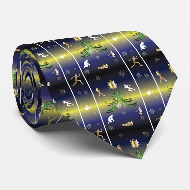 Runner Christmas Tree - Girls Running Neck Tie (Rolled)