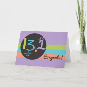 Runner Congrats Eclectic 13.1 Marathon Card