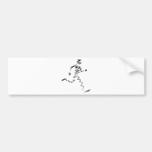 Runner cool illustration bumper sticker