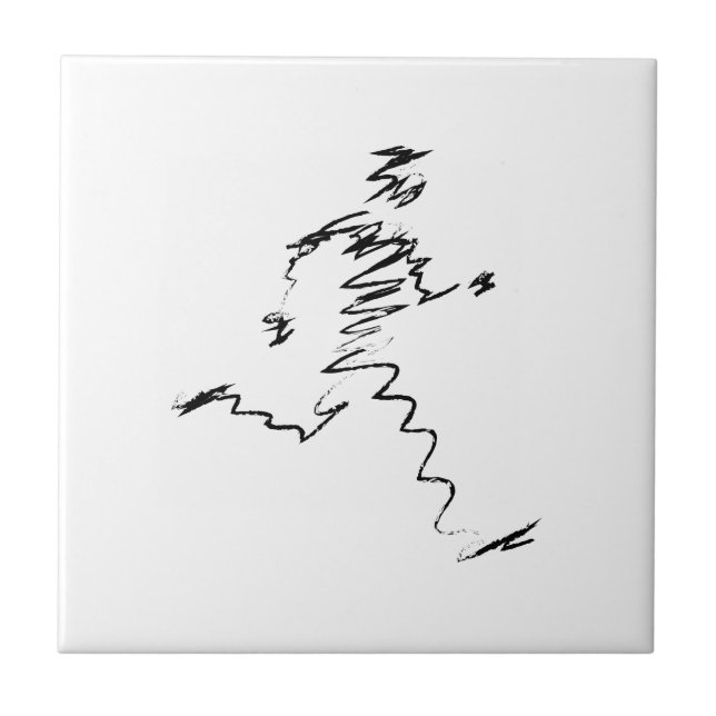 Runner cool illustration ceramic tile (Front)