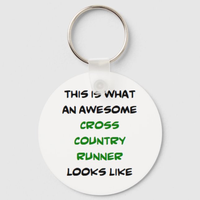 runner cross country, awesome keychain (Front)