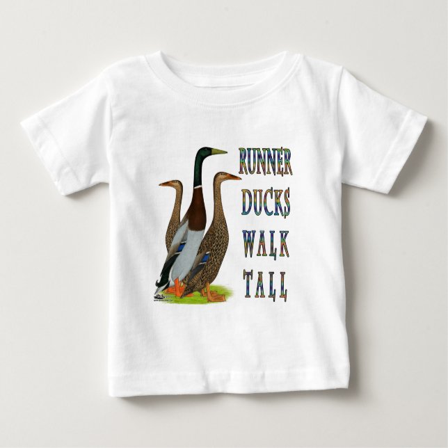 Runner Ducks Walk Tall Baby T-Shirt (Front)