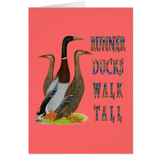 Runner Ducks Walk Tall Cards (Front)