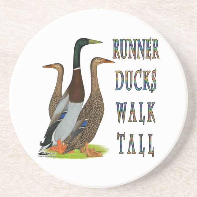 Runner Ducks Walk Tall Drink Coaster (Front)