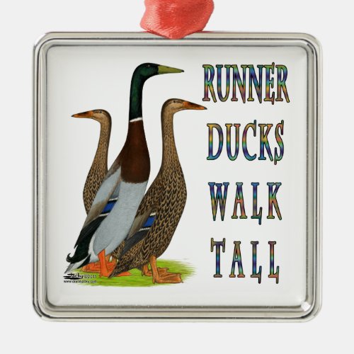 Runner Ducks Walk Tall Metal Ornament