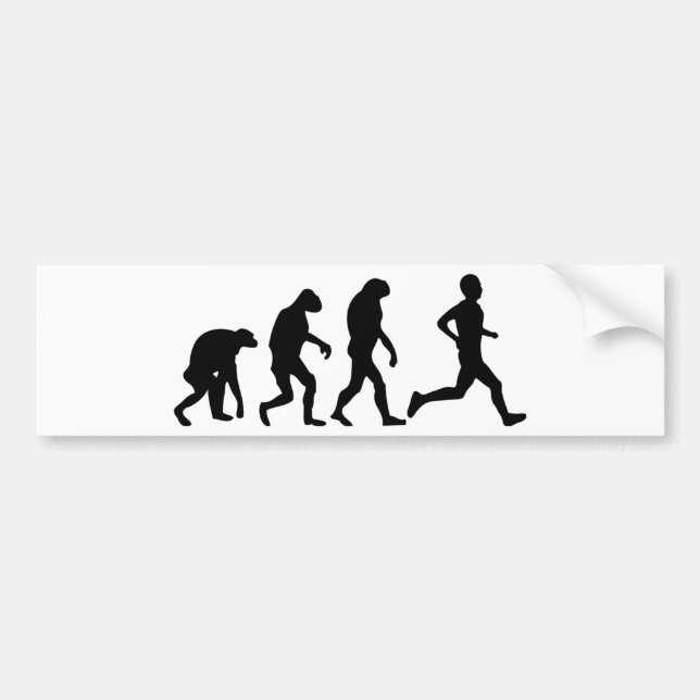runner evolution icon bumper sticker (Front)