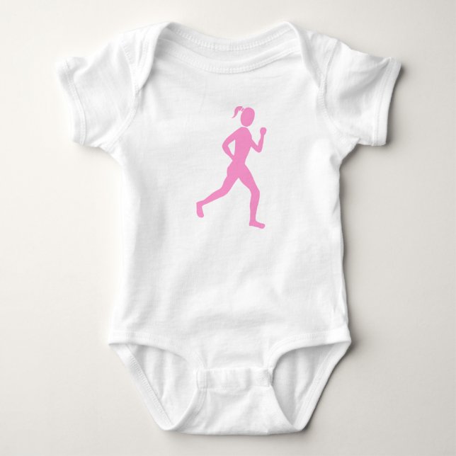 Runner (Female) - Pink Baby Bodysuit (Front)