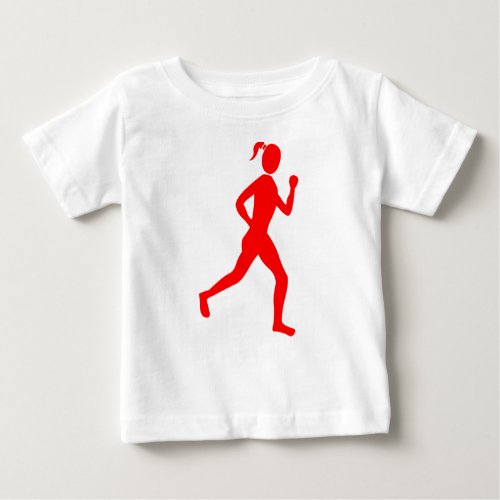 Runner Female _ Red Baby T_Shirt