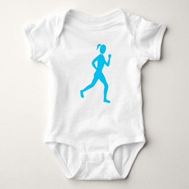 Runner (Female) - Sky Blue Baby Bodysuit (Front)