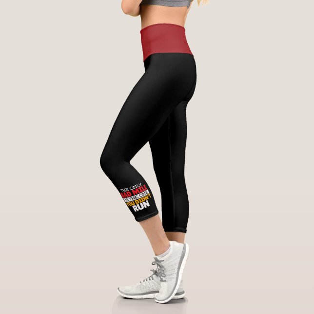 Runner - Funny Bad Mile Running Quote Capri Leggings (Left)
